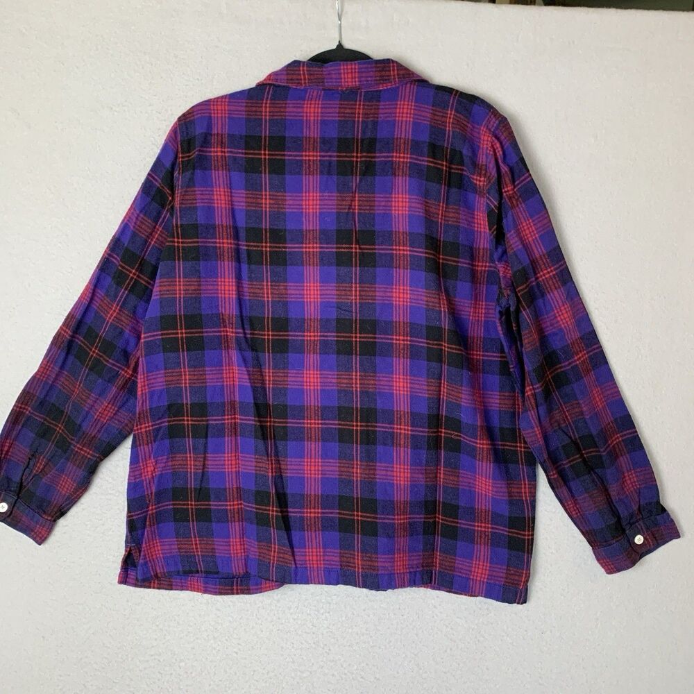 LL Bean Pajama Set Women XL Purple Plaid Flannel Comfy Cozy Cabin Sleep - Picture 3 of 10